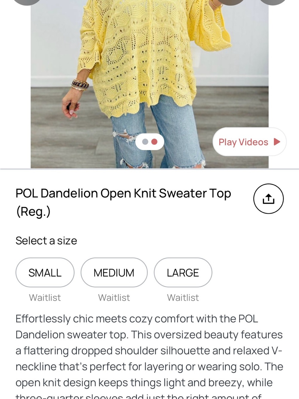 POL Yellow Open-Weave V-Neck Sweater BRAND NEW